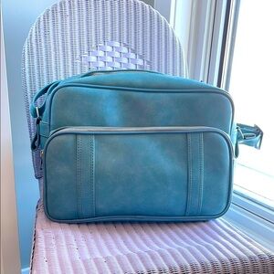Vintage Blue Carry-On Bag Luggage